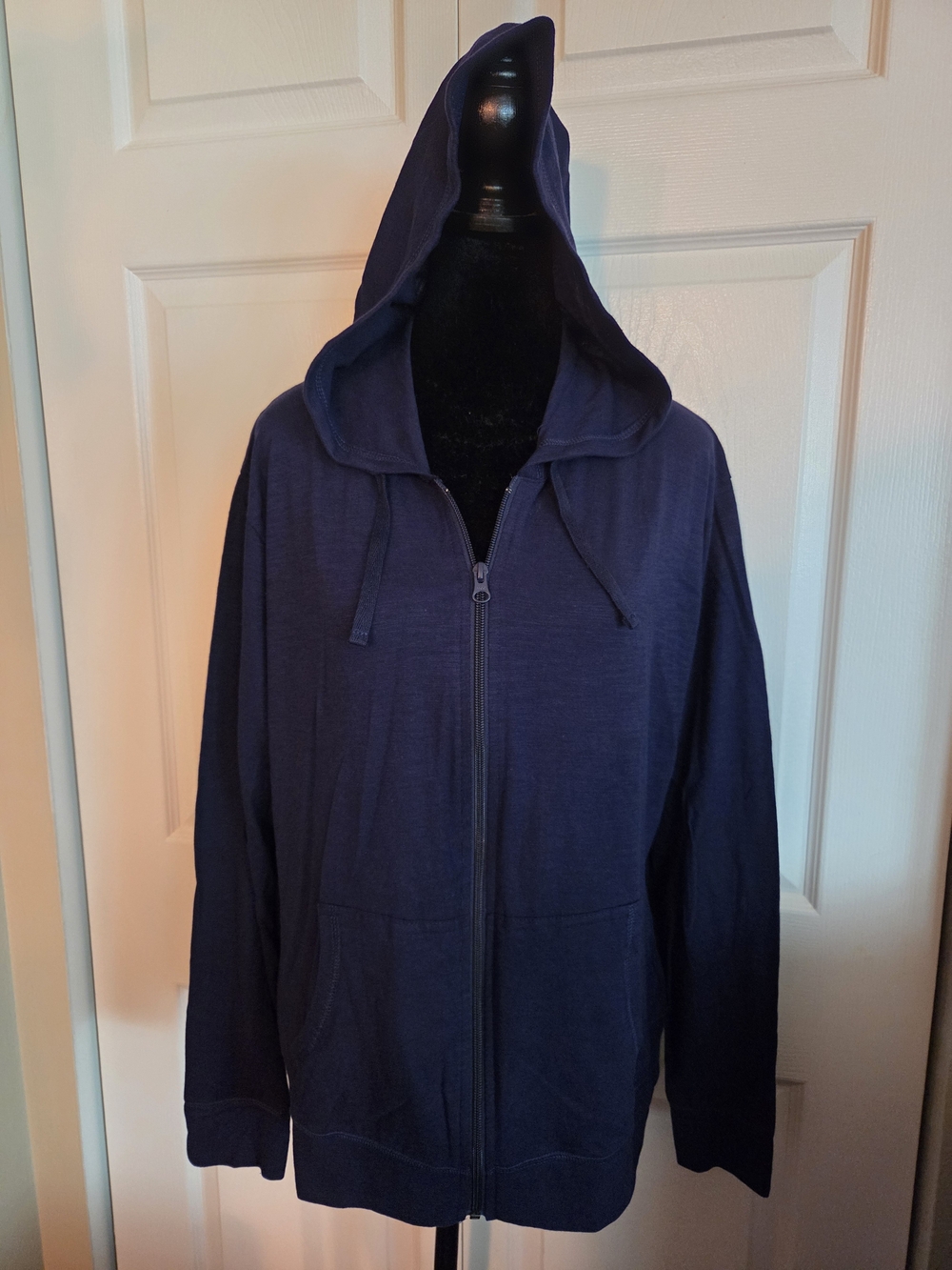 Hanes Women's Navy Blue Full-Zip Hooded Sweatshirt